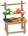 Bancarella con frutta e verdure in cera cm 9,2x5,5x13 h