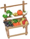Puesto con frutas y verduras de cera de 9,2x5,5x13 cm h