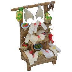 Puesto con bacalao cm 9,3x6,5x15,7 h Mundo Pesebre 2