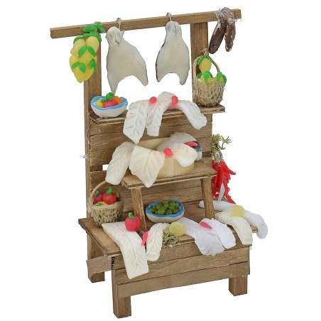 Puesto con bacalao cm 9,3x6,5x15,7 h Mundo Pesebre