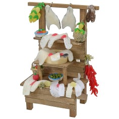 Puesto con bacalao cm 9,3x6,5x15,7 h Mundo Pesebre