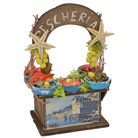 Banco pescheria con stelle marine cm 8,2x6,7x15,3 h