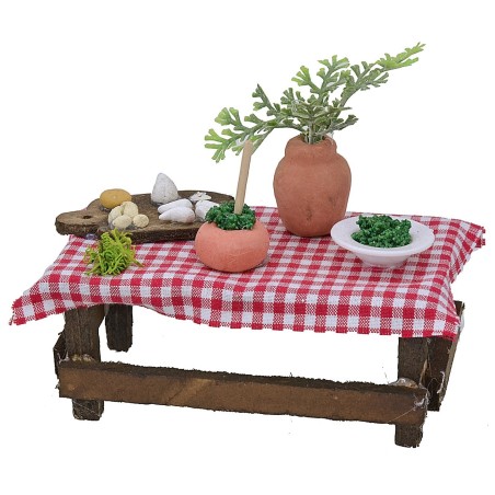 Tavolo con pesto cm 9,8x5,6x4 h Mondo Presepi