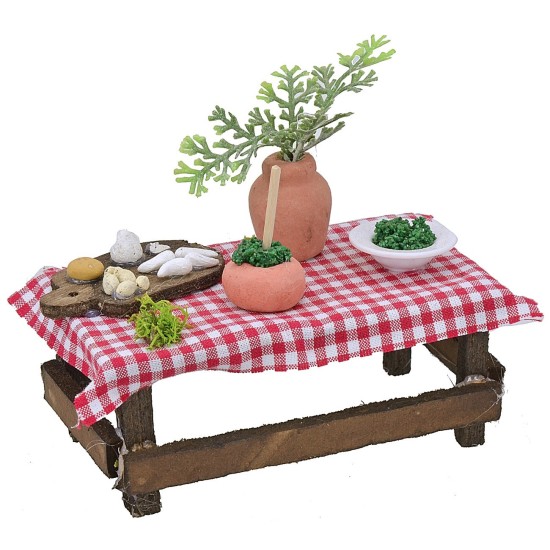 Tavolo con pesto cm 9,8x5,6x4 h