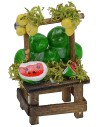 Bancarella mercato con angurie cm 4x3,2x6 h Mondo Presepi