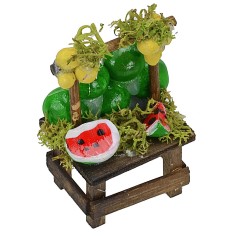 Puesto de mercado con sandías cm 4x3,2x6 h Mundo Pesebre 2