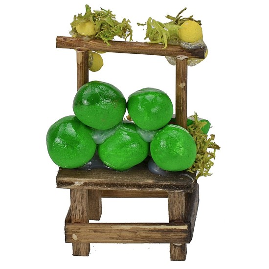 Bancarella mercato con angurie cm 4x3,2x6 h Mondo Presepi
