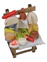 Bancarella mercato con formaggi cm 4x3,3x5,5 h