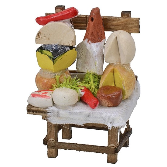Bancarella mercato con formaggi cm 4x3,3x5,5 h