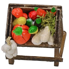 Banco mercato con verdure cm 4x2,7x4,2 h Mondo Presepi 2