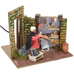 Mujer y ratón en movimiento 10 cm Mundo Pesebres 2