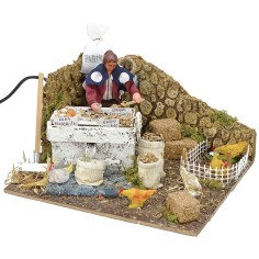 Mugnaia alla macina in movimento 10 cm Mondo Presepi