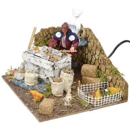 Mugnaia en el molino en movimiento 10 cm Mundo Pesebre
