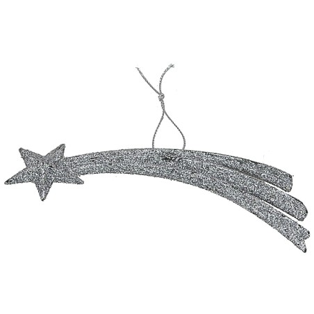 Stella cometa argento da appendere 15 cm Mondo Presepi