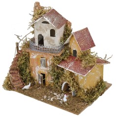 Casita con escalera curva exterior de 20x14x17 cm h Mondo Presepi 2