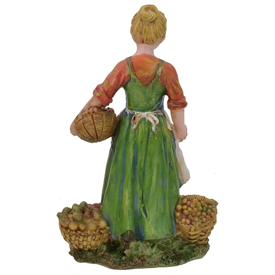 Vendedora de frutas y verduras de 15 cm en resina Mondo Presepi