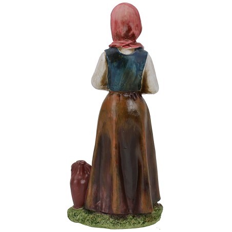 Mujer adorante de 15 cm en resina Mondo Presepi.