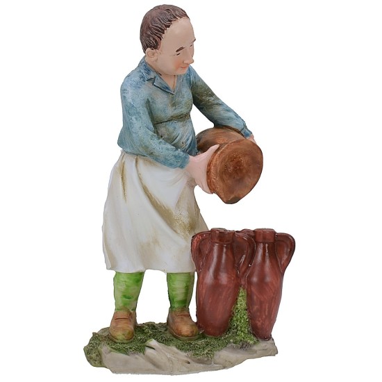 Oste con anfore cm 15 in resina Mondo Presepi