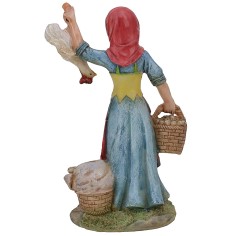 Donna con cesti e gallina cm 15 in resina Mondo Presepi 2