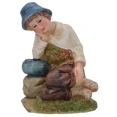 Pastore che riposa serie 15 cm in resina Mondo Presepi