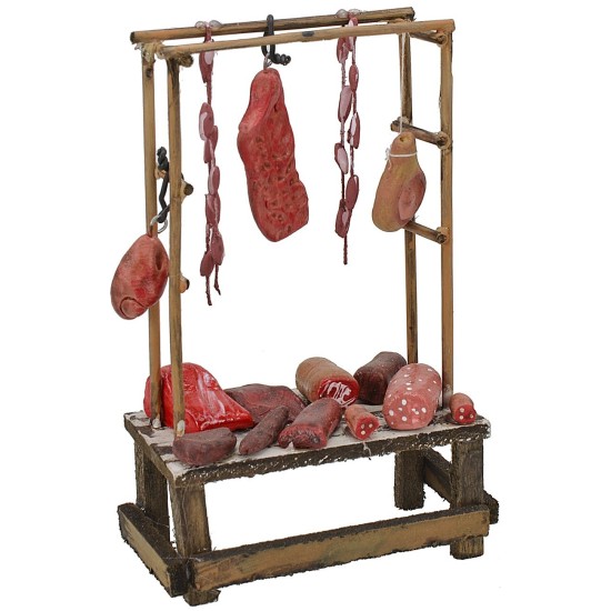 Bancarella con carne e salumi cm 9,5x5x15 h