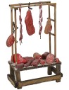 Bancarella con carne e salumi cm 9,5x5x15 h Mondo Presepi