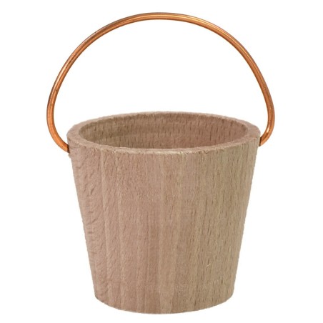 Cubo de madera con asa de cobre para estatuas de 20-24 cm
