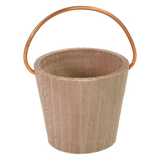 Cubo de madera con asa de cobre para estatuas de 20-24 cm.