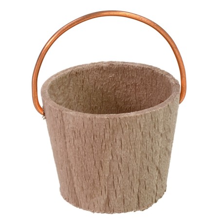 Cubo de madera con mango de cobre para estatuas de 11-15 cm