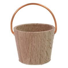 Cubo de madera con mango de cobre para estatuas de 11-15 cm