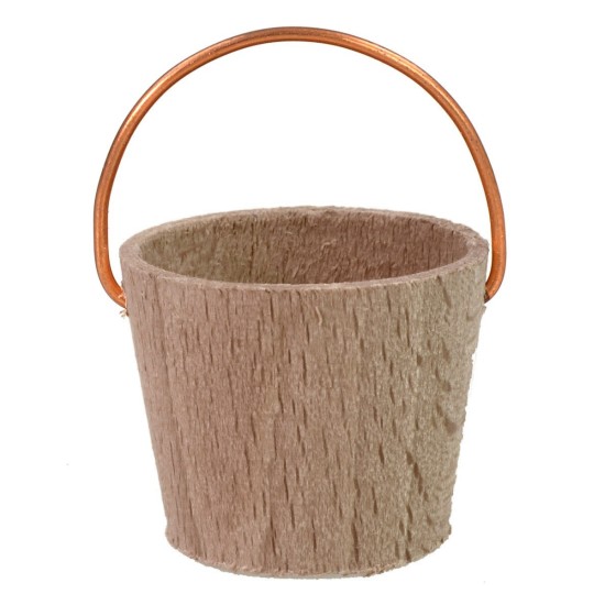 Cubo de madera con mango de cobre para estatuas de 11-15 cm