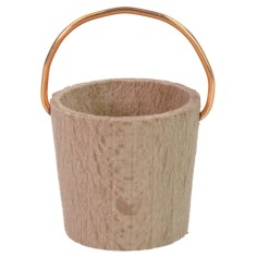 Secchio di legno con manico in rame per statue 8-10 cm