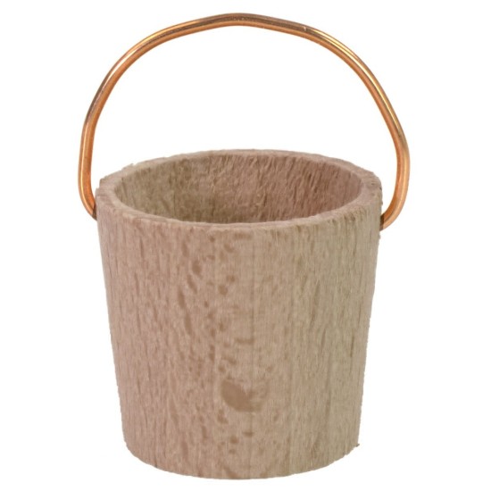 Cubo de madera con asa de cobre para estatuas de 8-10 cm