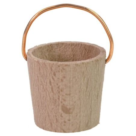 Cubo de madera con asa de cobre para estatuas de 8-10 cm