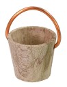 Wooden bucket with copper handle for 6-8 cm statues