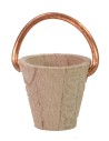 Cubo de madera con asa de cobre para estatuas de 5-6 cm