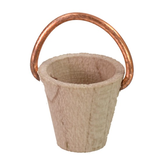 Wooden bucket with copper handle for 5-6 cm statues