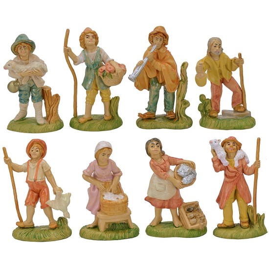 Conjunto de 8 figuras de 8 cm en PVC Mundo Pesebres