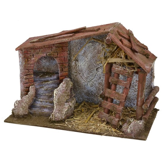 Stalla con fienile e nicchia cm 29x14,5x19 h