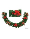 Guirnalda de 2 m adornada en rojo Navidad decoraciones