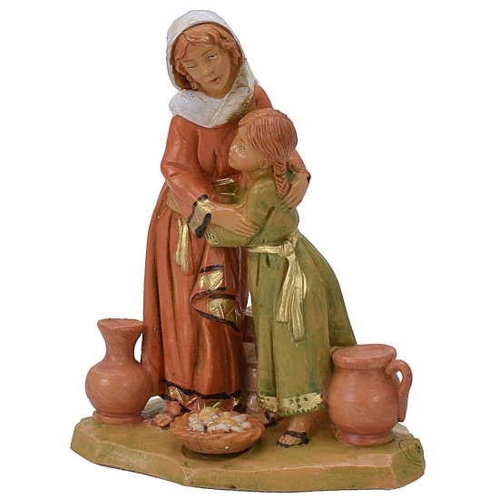 Mother and daughter embraced series 12 cm Fontanini