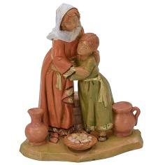 Madre e hija abrazadas serie 12 cm Fontanini Mundo Pesebres 2