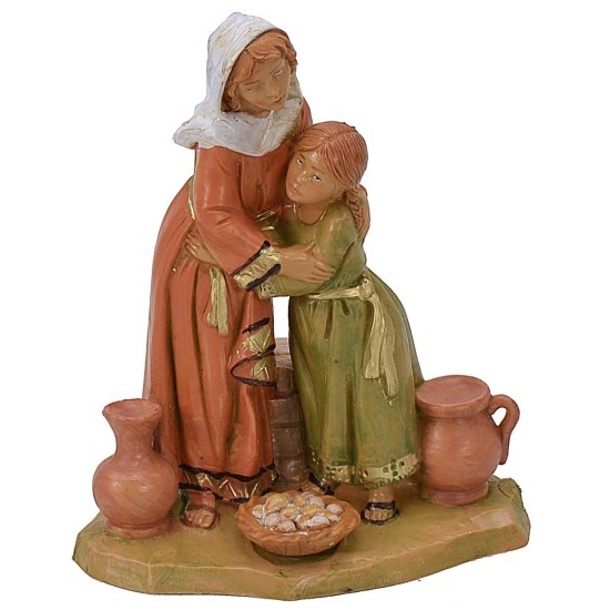 Mother and daughter embraced series 12 cm Fontanini
