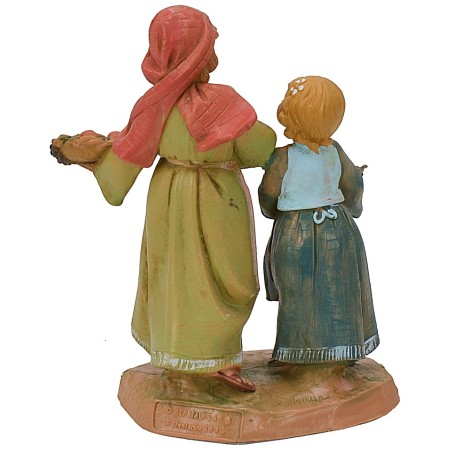Hermanas con cestas serie 12 cm Fontanini Mundo Pesebres