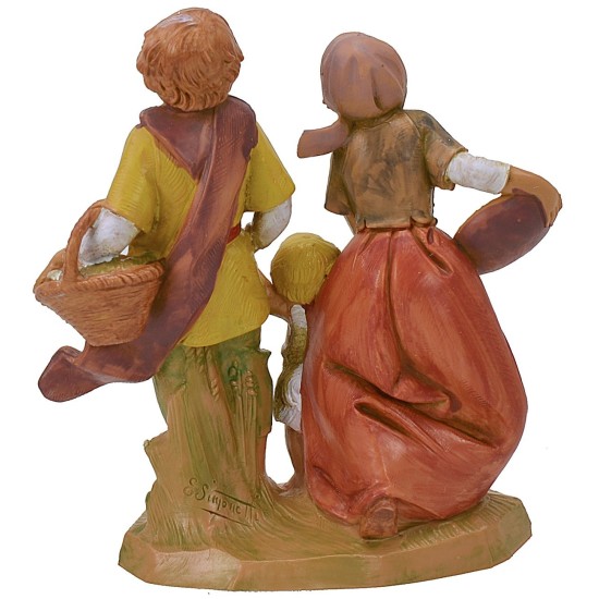 Familia con niño serie 12 cm Fontanini Mundo Pesebres