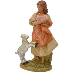 Contadina con capretta e maialino 12 cm Fontanini Mondo Presepi 2