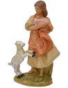 Contadina con capretta e maialino 12 cm Fontanini Mondo Presepi
