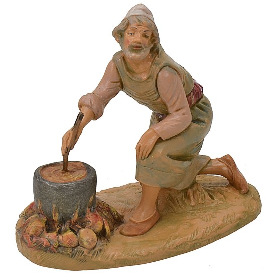 Pastore inginocchiato che cucina serie 12 cm Fontanini