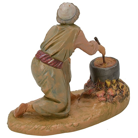 Pastore inginocchiato che cucina serie 12 cm Fontanini