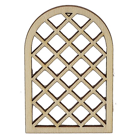 Finestra araba grigliata in legno cm 4,6x0,3x6,8 h